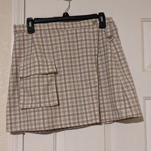 Plaid Wrap Around Mini Skirt